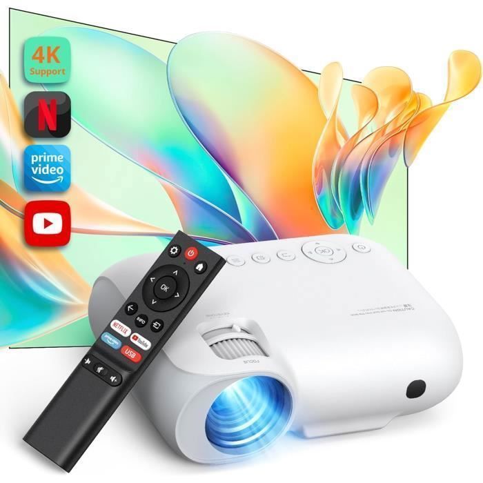 Yoton Y9 Projector - 4K 400 ANSI Lumen - Ingebouwde wifi, Bluetooth, Netflix en YouTube - Compatibel met HDMI, USB en Android