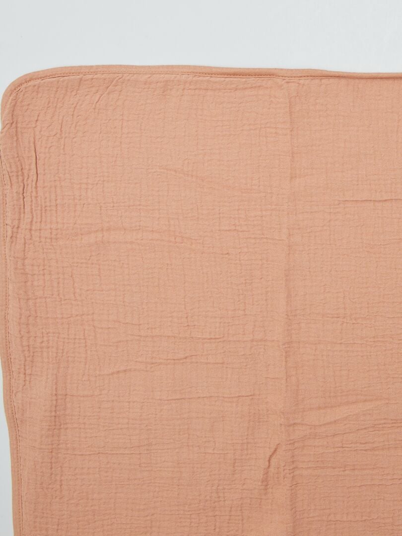 Vierkante babydeken van katoenen gaas - BEIGE
