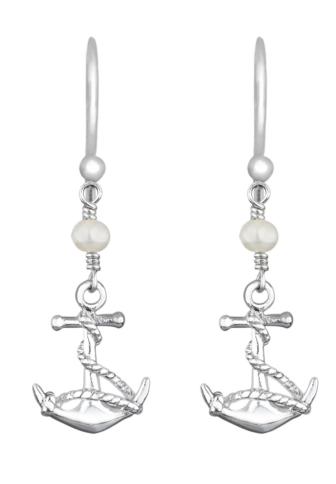 Elli Pendentif pour Femmes ancre maritime avec Perle de Culture d'Eau Douce de culture en argent sterling 925