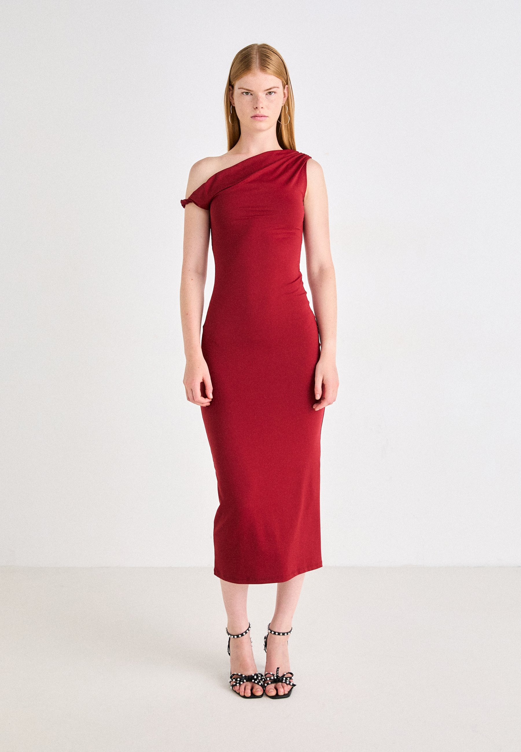Gina Tricot TWIST ASYMMETRIC KLEID - Jerseykleid - Rhabarber