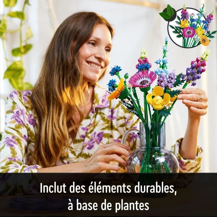 LEGO® Icons 10313 Bouquet de Fleurs Sauvages, Plantes Artificielles avec Coquelicots, pour Adultes