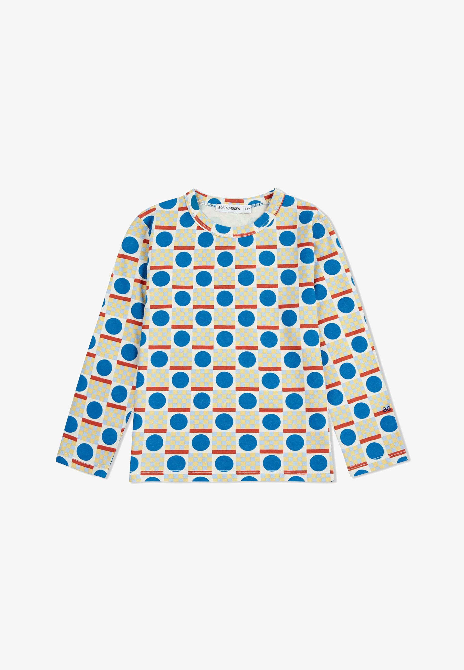 Bobo Choses T-shirt met lange mouwen en geometrische print, unisex - Top met lange mouwen - blauw