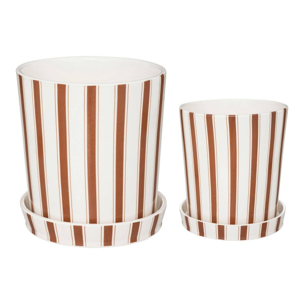 Doniczki 2 szt. ceramiczne STRISCE 19,2x18,2 cm