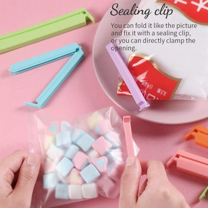 Clips para sellar alimentos - 24 unidades - Plástico PP - Herméticos - Aptos para congelador
