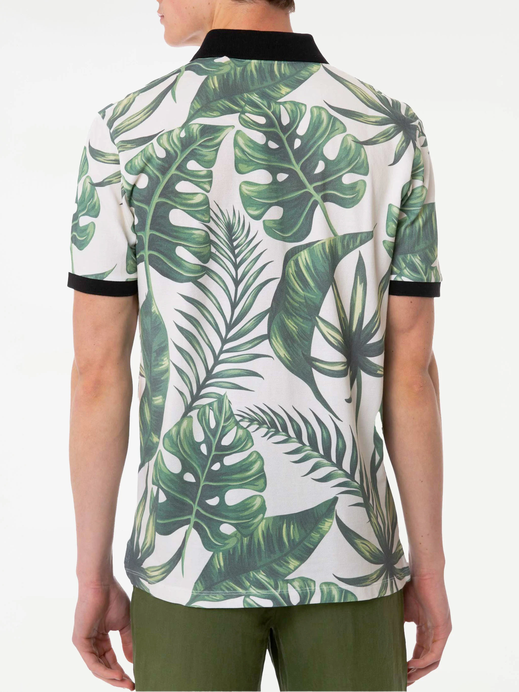 Polo shirt voor heren met bladprint