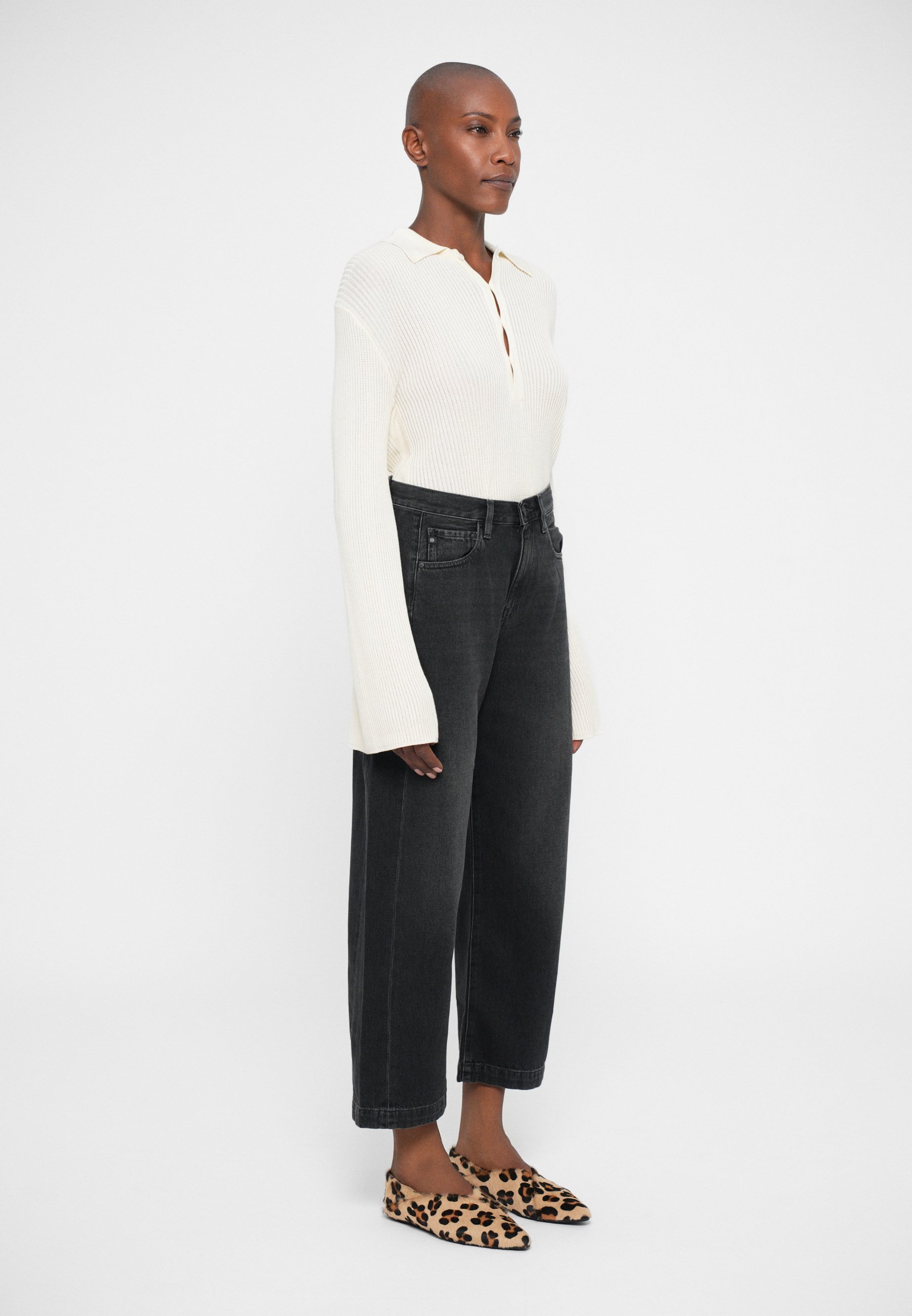 AG Jeans HATTIE HIGH RISE BARREL - Relaxte jeans - zwart