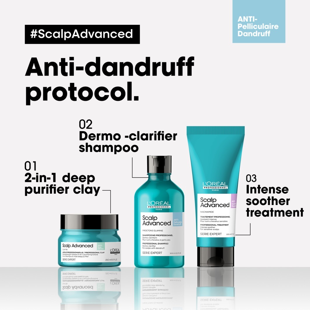 L'Oréal Professionnel Hair Shampoo Scalp Advanced Anti-Dandruff Dermo-Clarifier – 300 ml