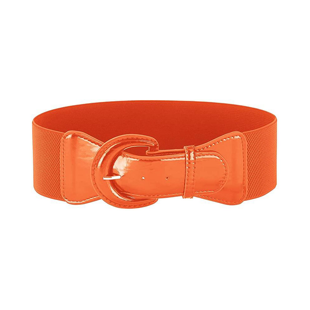 Cintura da donna larga ed elasticizzata, 7,6 cm, stile vintage, con fibbia spessa, taglie S-XXXXL
