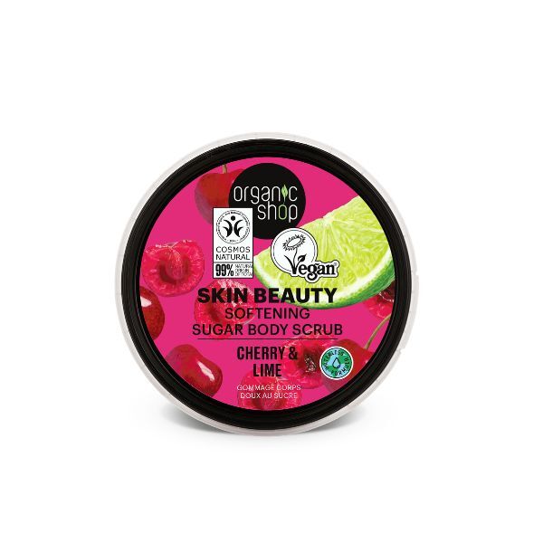 Organic Shop Mjukgörande Sockerkroppspeeling Körsbär & Lime 250 ml