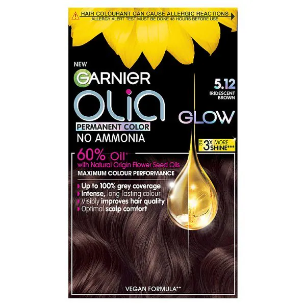 Garnier Olia Glow permanentní barva na vlasy Iridescent Brown 5.12