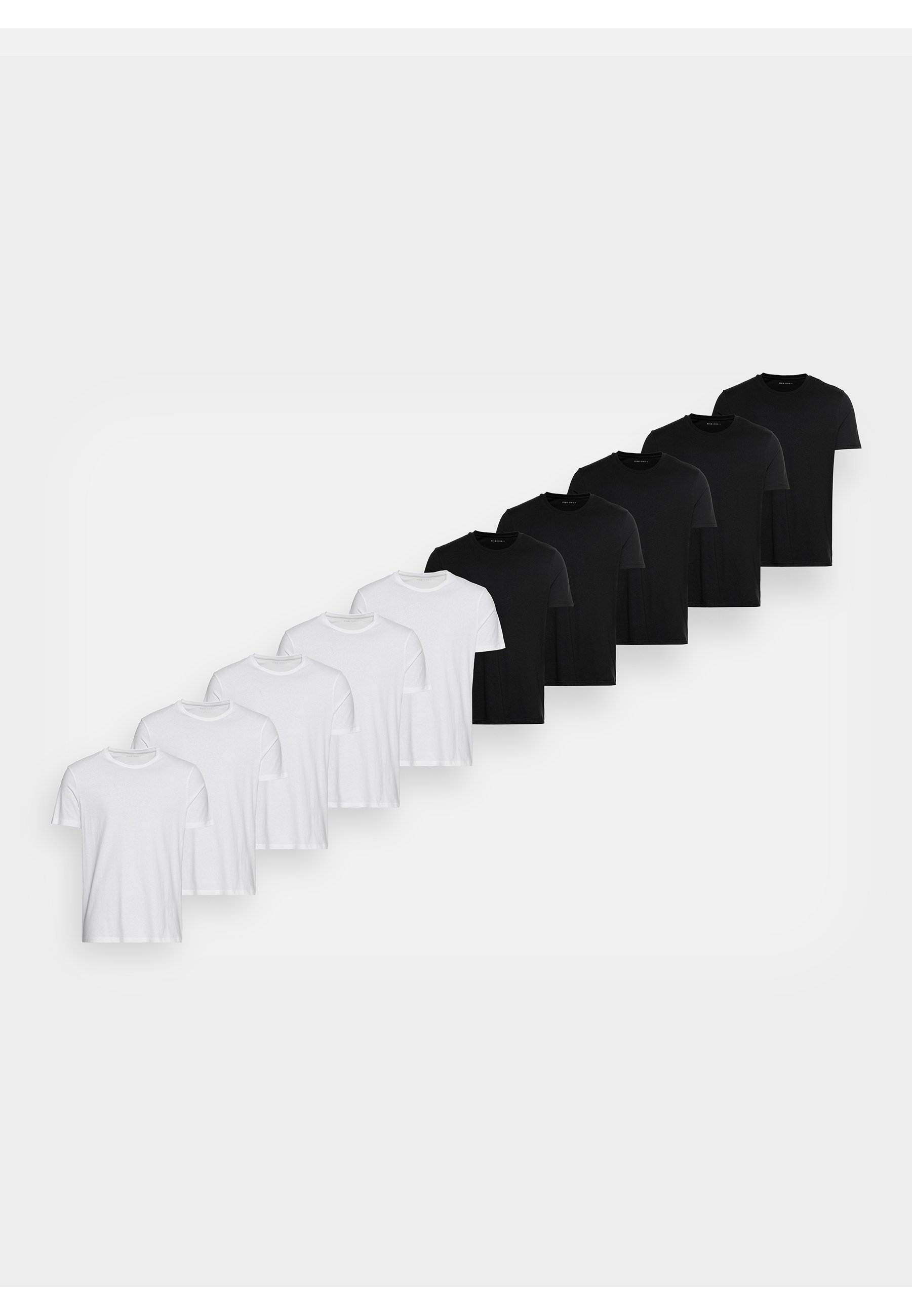 Pier One 10-pack - Basic T-shirt - wit/zwart