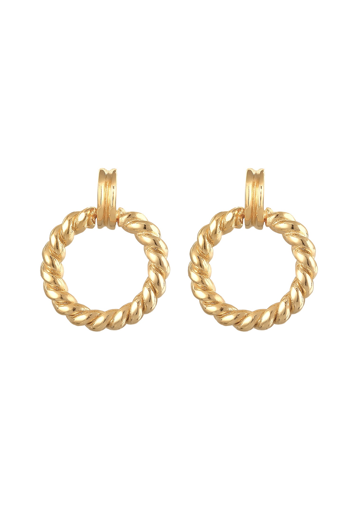 Elli Clous d'oreilles pour femmes ronds torsadés en argent sterling 925