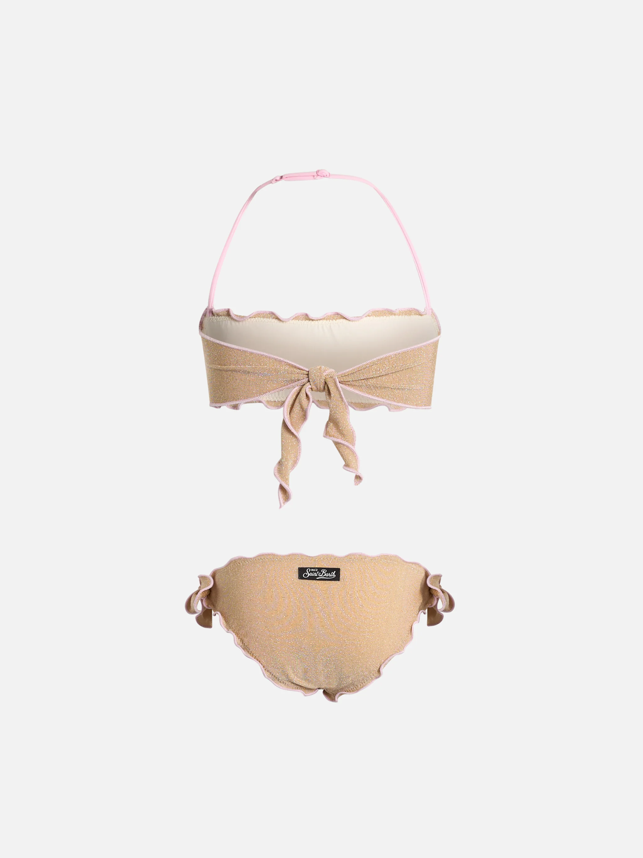 Emy klassieke bandeau bikini voor meisjes in lurex
