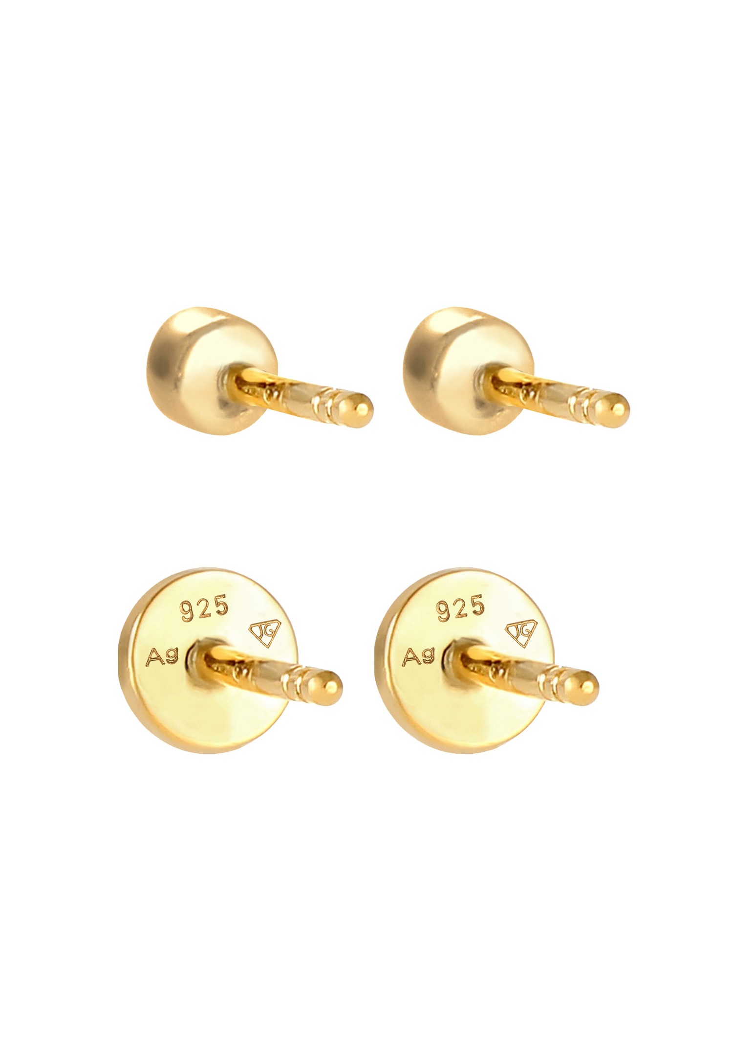 Elli Femmes Clous d'oreilles Plaquettes Set de 2 avec Cristaux en Argent Sterling 925