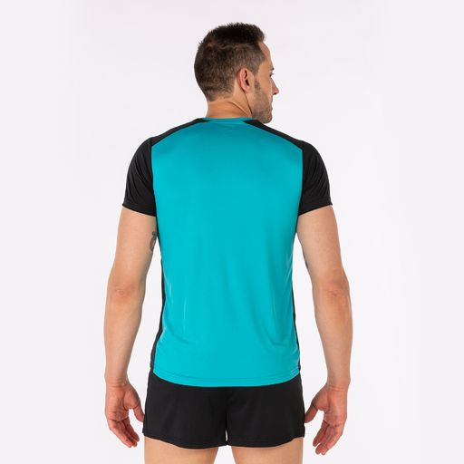  T-shirt à manches courtes Joma Record II turquoise et noir