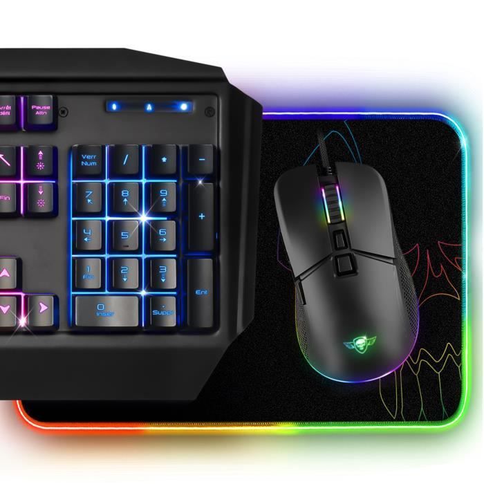 Pack de périphériques gaming - Spirit Of Gamer - PRO-MK500 - Souris RGB - Clavier RGB - Tapis souris RGB