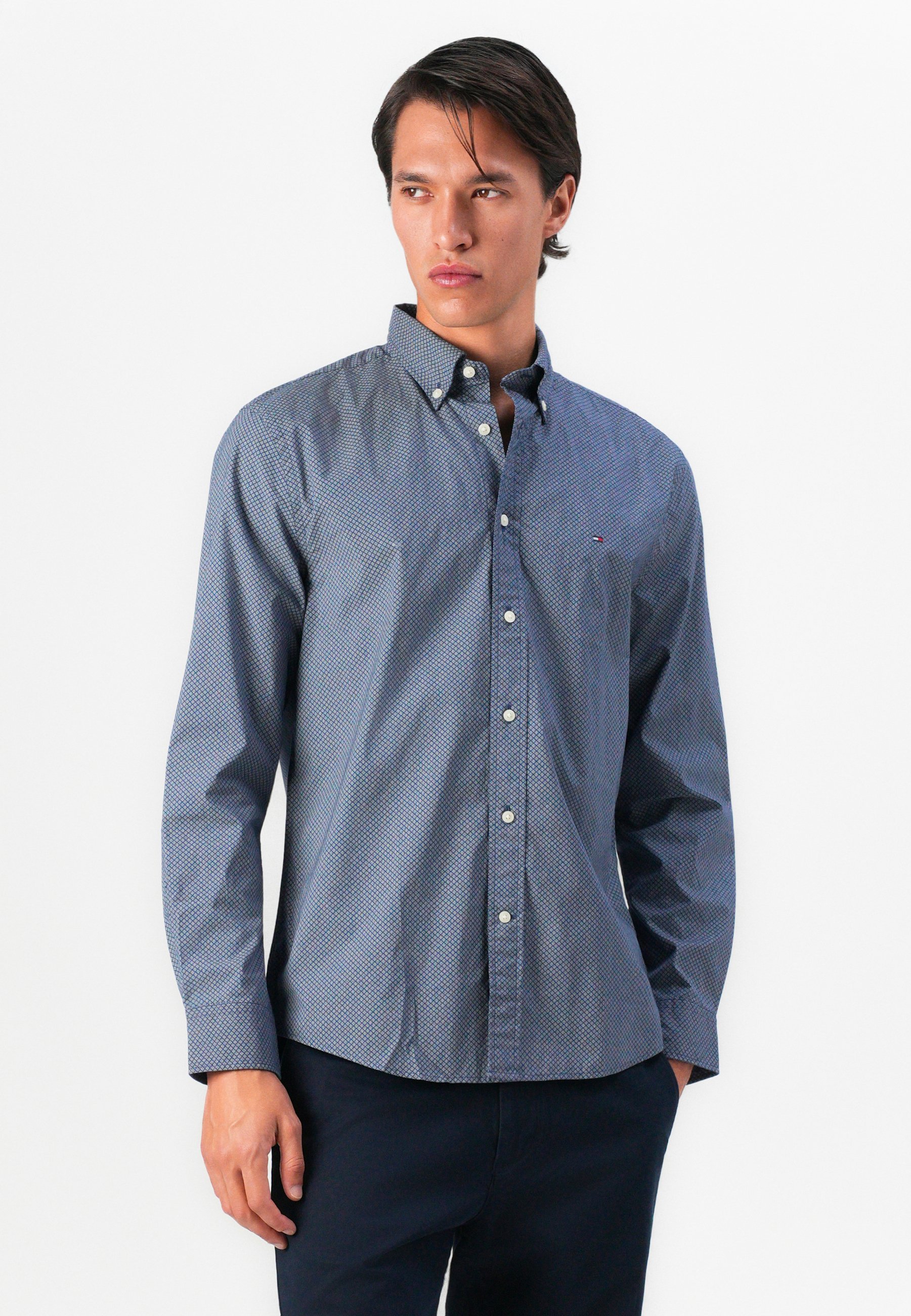 CAMICIA CON MICRO STAMPA Tommy Hilfiger - Camicia - blu navy preppy