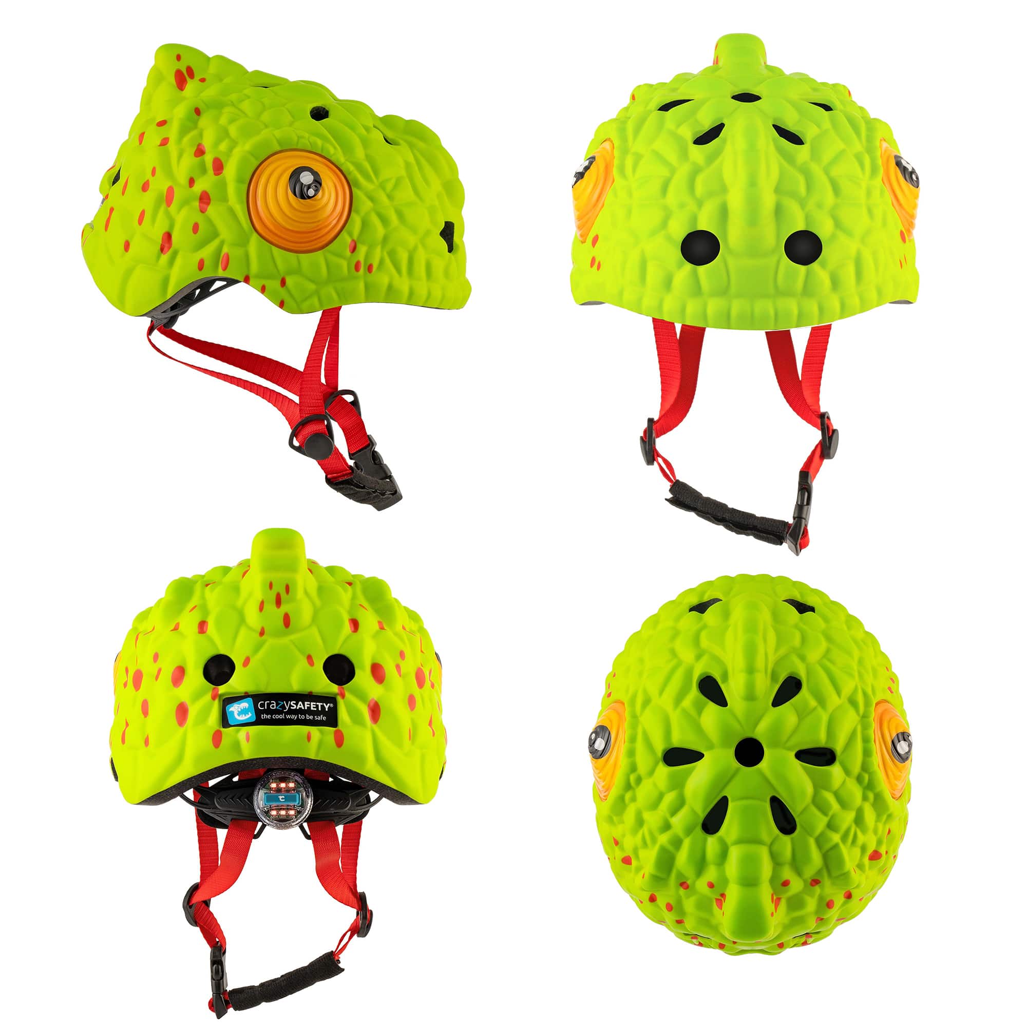 Casco De Bicicleta Crazy Safety  Camaleón