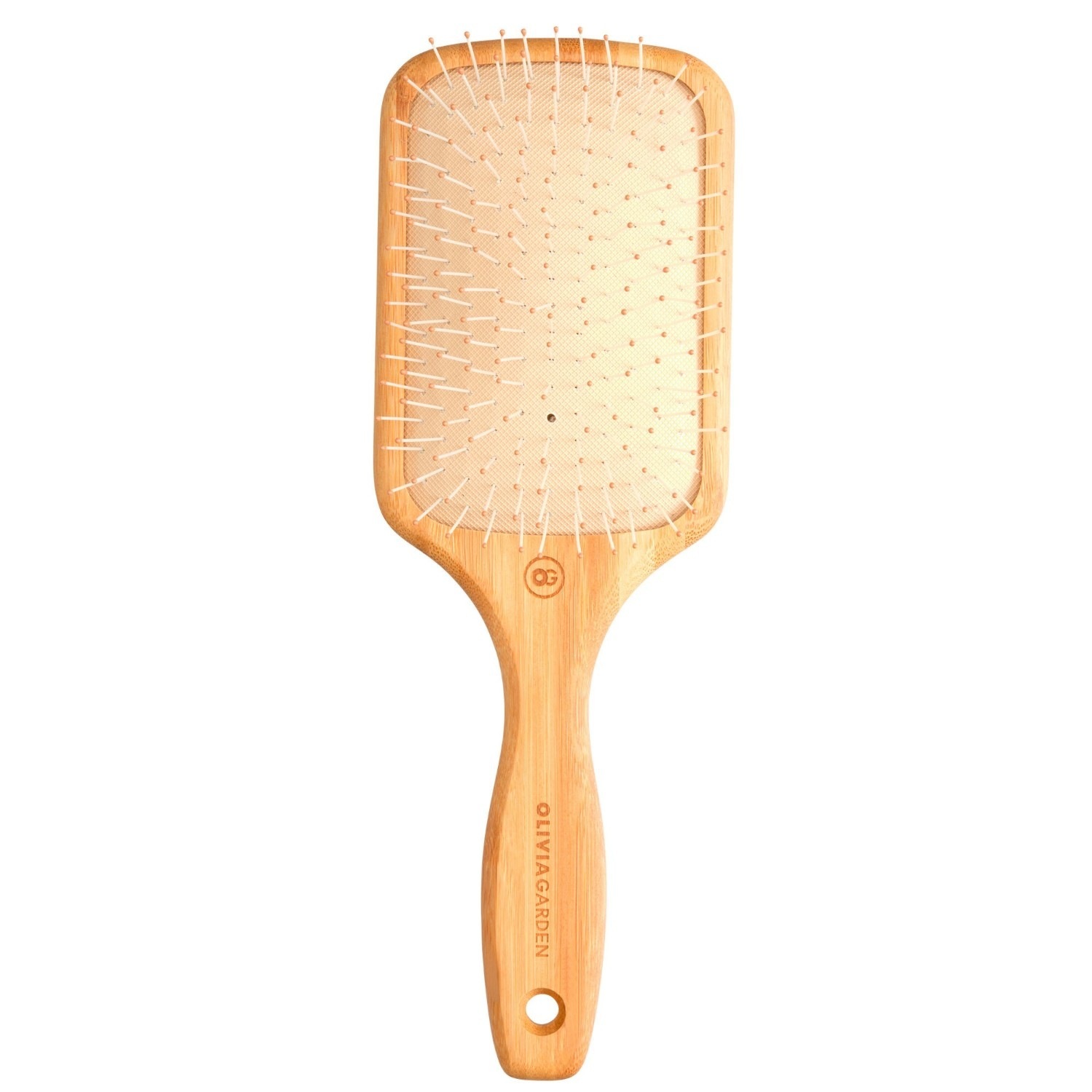 Olivia Garden BAMBOO TOUCH plokščias ir irklinis iššukavimo šepetys, pagamintas iš nailono, didelis - 1 vnt.