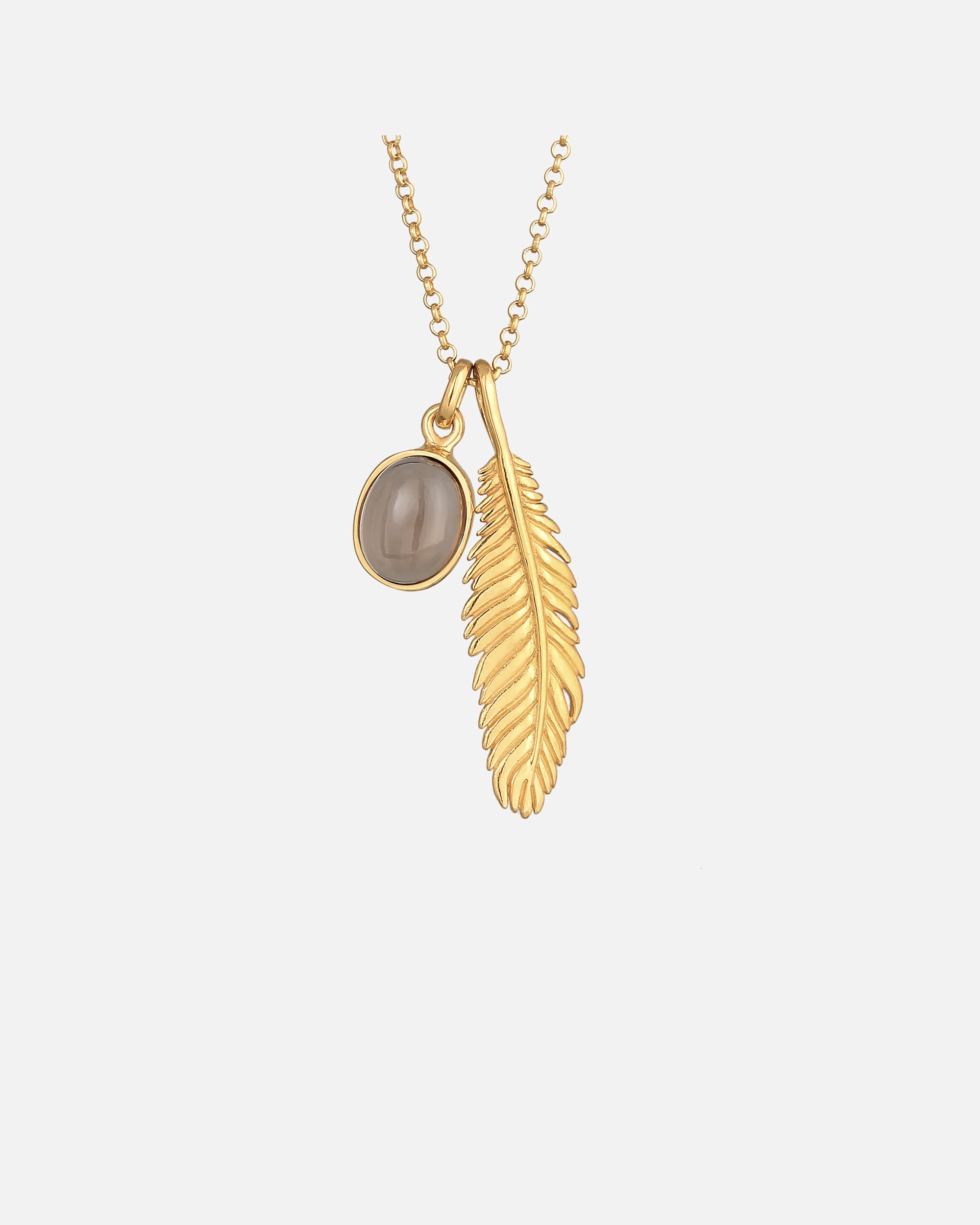 KUZZOI Pendentif homme plume look usé avec quartz en argent 925 sterling