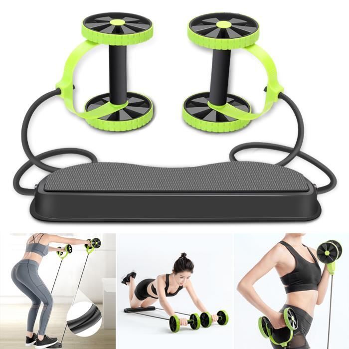 Rueda abdominal - Fitness - Multifuncional - 6 niveles de resistencia - Verde - Equipo de entrenamiento de fuerza