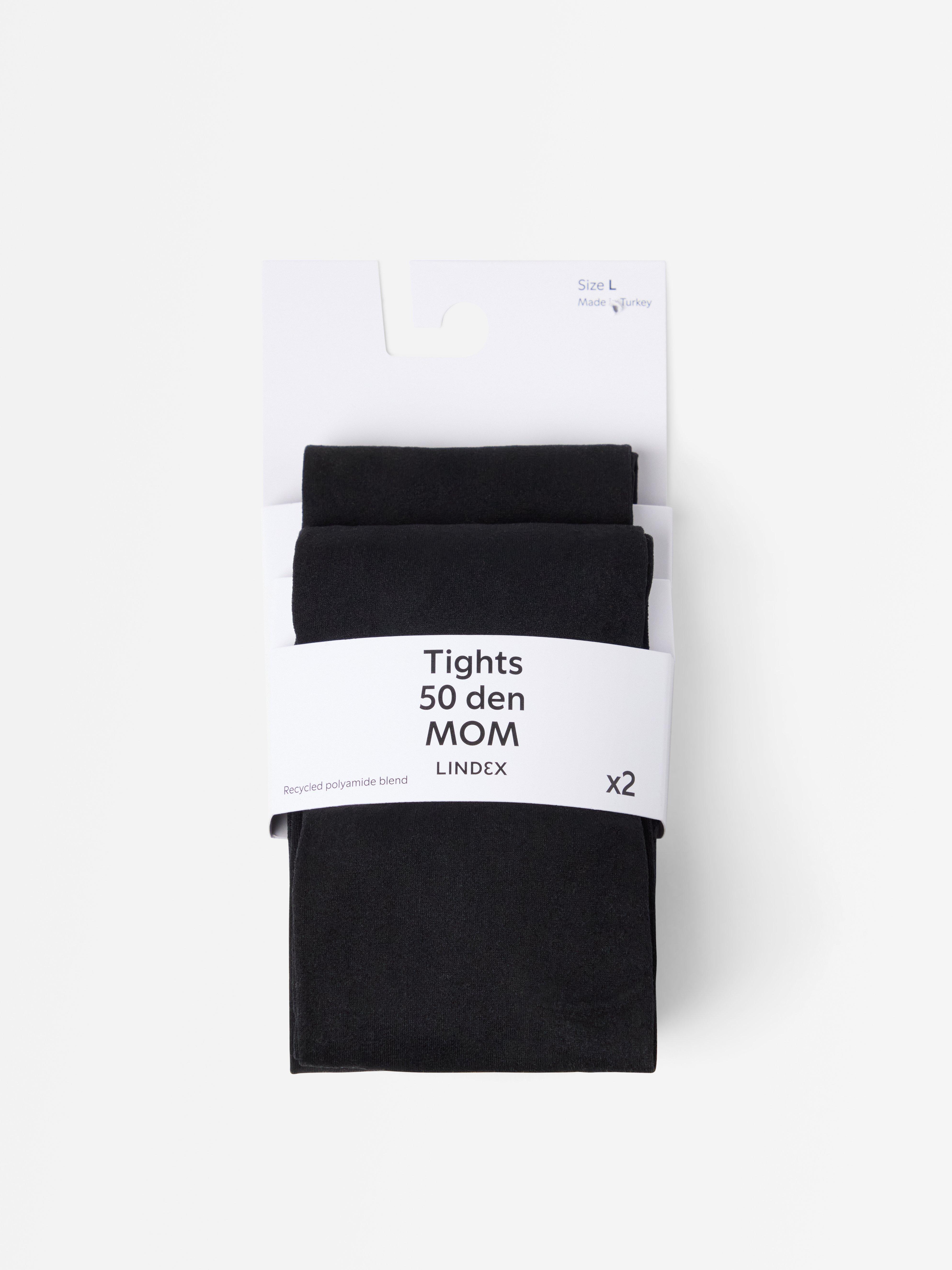 Collants MOM 50 deniers noirs, lot de 2