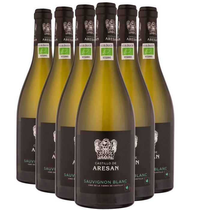 Castillo de Aresan Tierra de Castilla Sauvignon Blanc 2023 - Vino Blanco de España (6x75cl) ECOLÓGICO