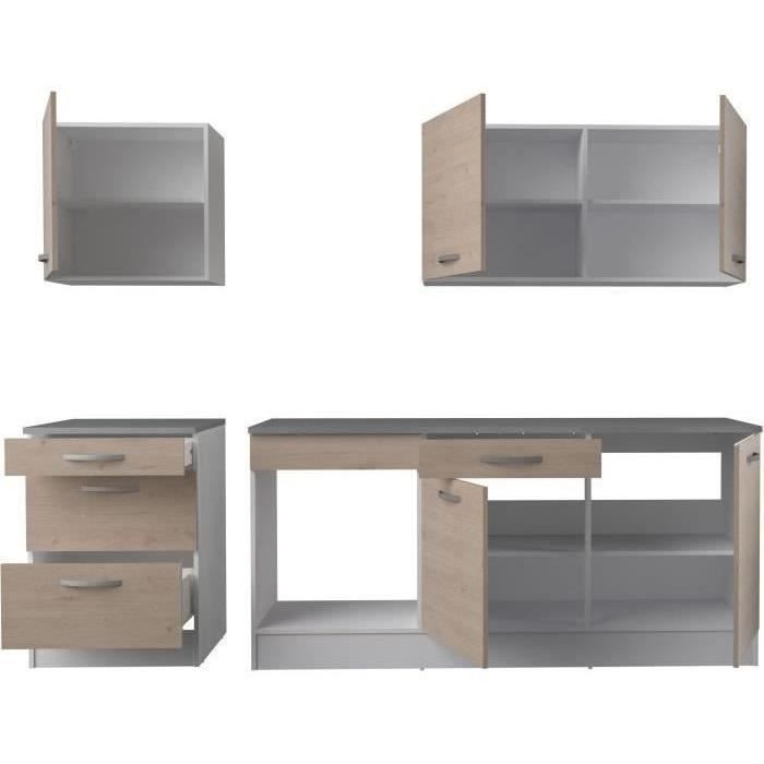 Cuisine complète OSLO - L 240cm  - Chêne - Plan de travail inclus