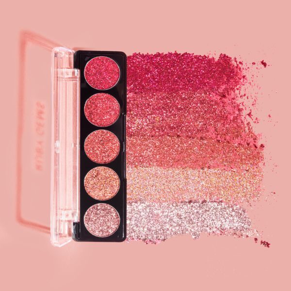 Profusion Cosmetics Glitter Gems csillámpaletták Ruby színben