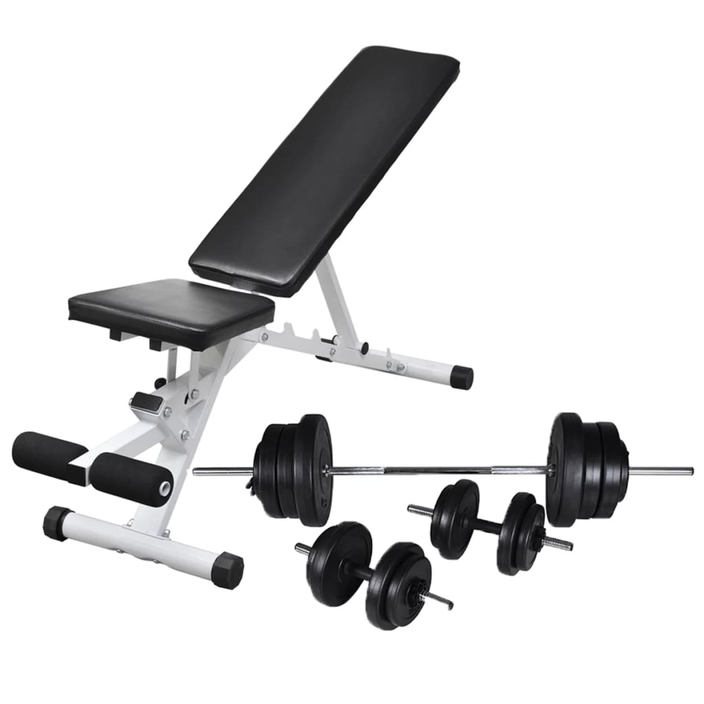  Vidaxl Trainingsbank mit Gewichtsset und Kurzhanteln 60,5 kg