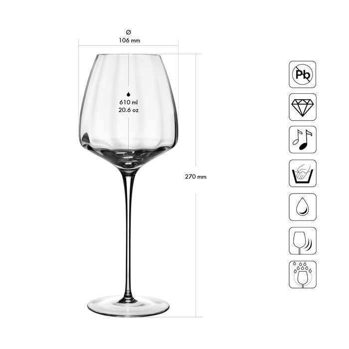 Set di 4 bicchieri da vino bianco KROSNO Celebration, 610 ml, realizzati a mano.