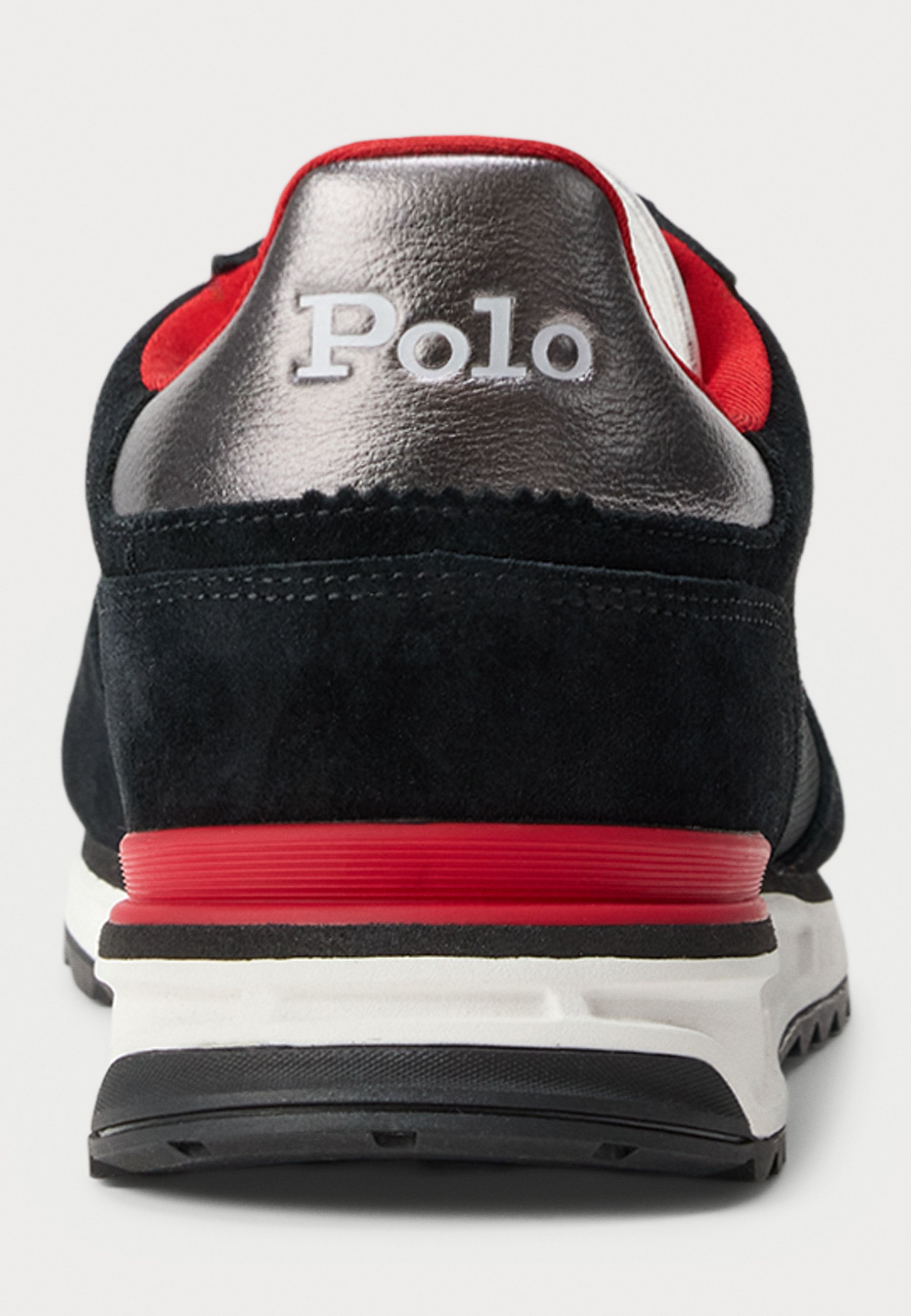 Polo Ralph Lauren VARICK SUEDE & OXFORD SNEAKER UNISEX - Sneakers - zwart/donkergrijs/rood