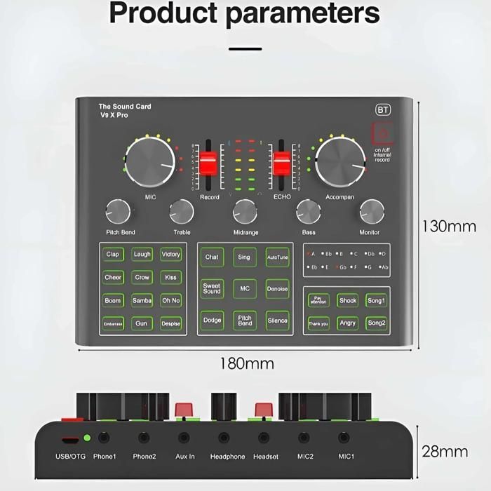 Tarjeta de sonido externa, audio de alta definición, reducción de ruido inteligente, micrófono ajustable, USB-C, color plata.