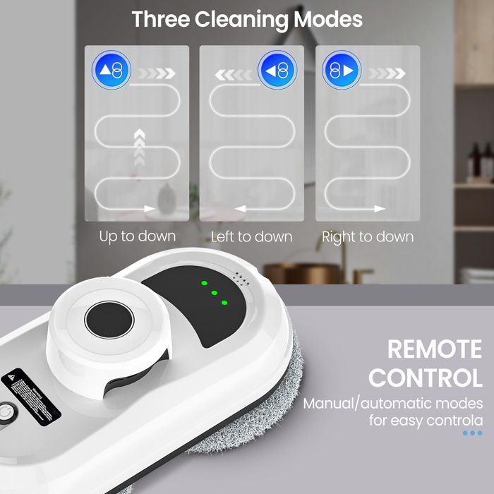 Robot lavavetri da 5600 Pa, aspirapolvere intelligente per la casa, telecomando, anticaduta, lavavetri elettrico