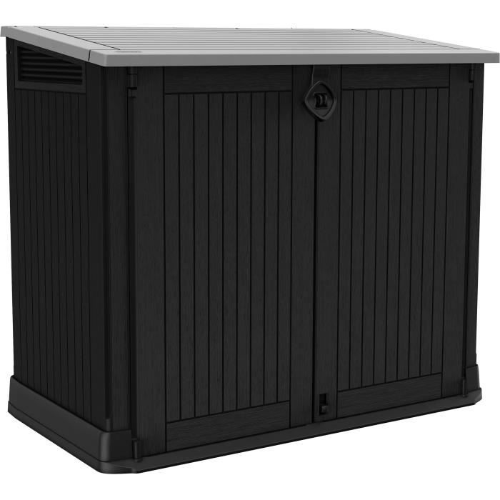KETER 880 Litre Black Resin Outdoor Storage Box - Garden Trunk without Gas Struts