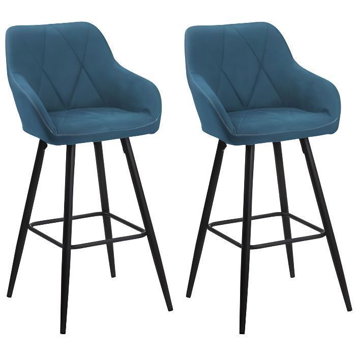 Taburetes de bar azules - BELIANI - DARIEN - Con reposabrazos - Estilo contemporáneo - Juego de 2