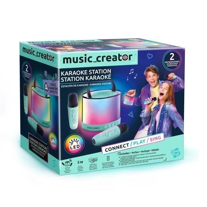 Mini Station Karaoké - Enceinte lumineuse avec 2 microphones sans fil Music Creator  - INF 044 Canal Toys