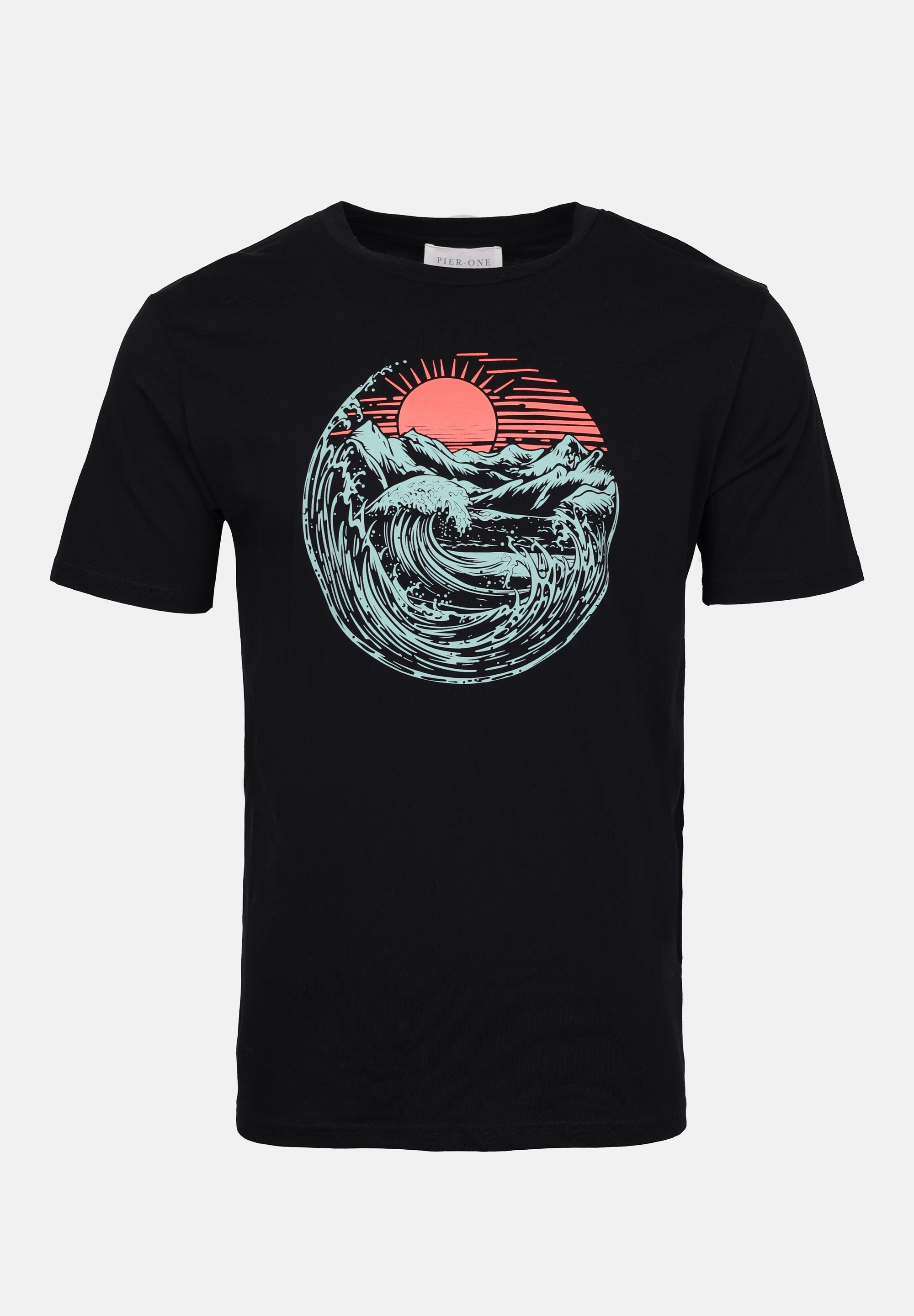 Pier One Print T-shirt - zwart