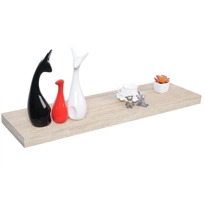 EUGAD Juego de 4 estantes de pared de madera, estantes colgantes, 50x22,9x3,8cm, roble Sonoma