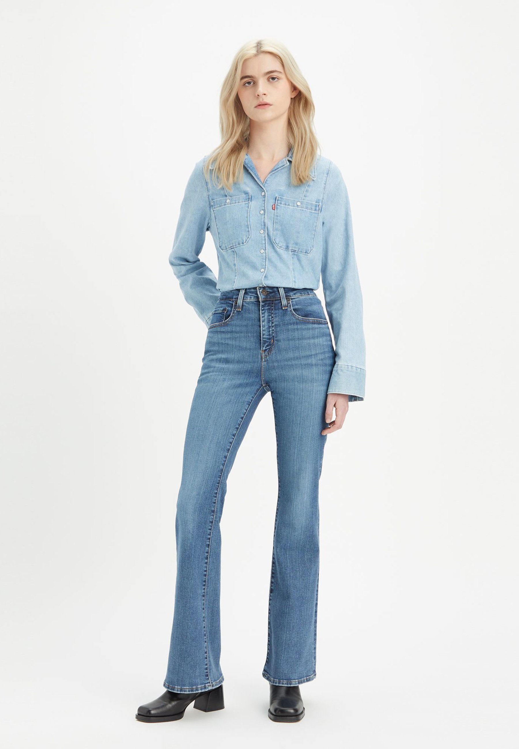 Levi's® 726™ FLARE - Jean évasé - Bleu vague mi-long