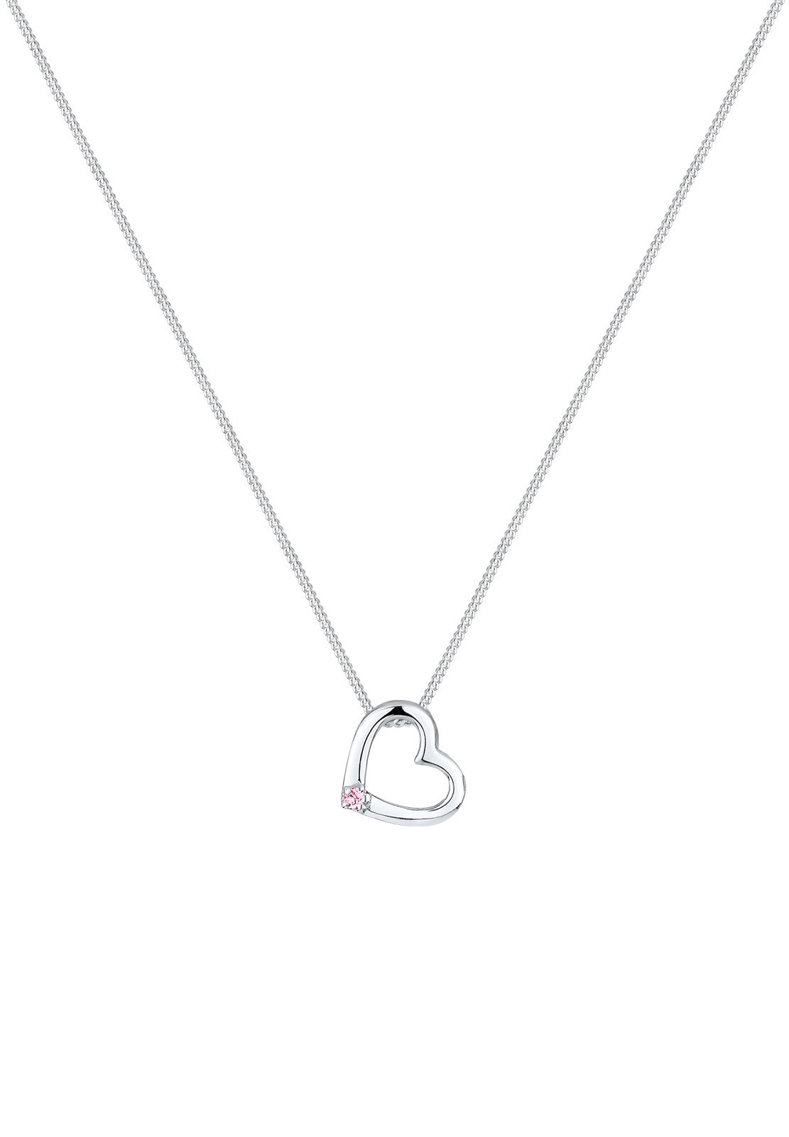 Elli Femmes Pendentif Coeur avec Cristal en Argent Sterling 925