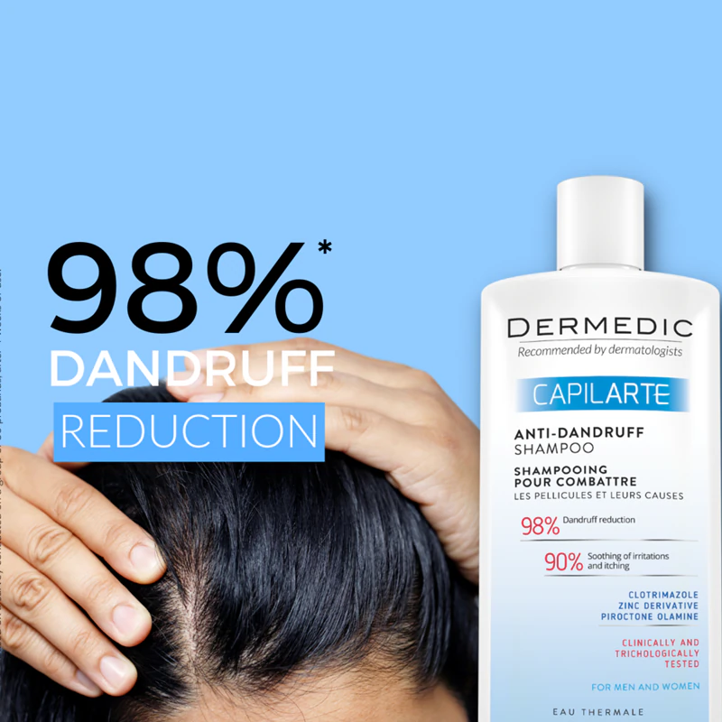 Shampoo Dermedic Capilarte contra a caspa e suas causas.