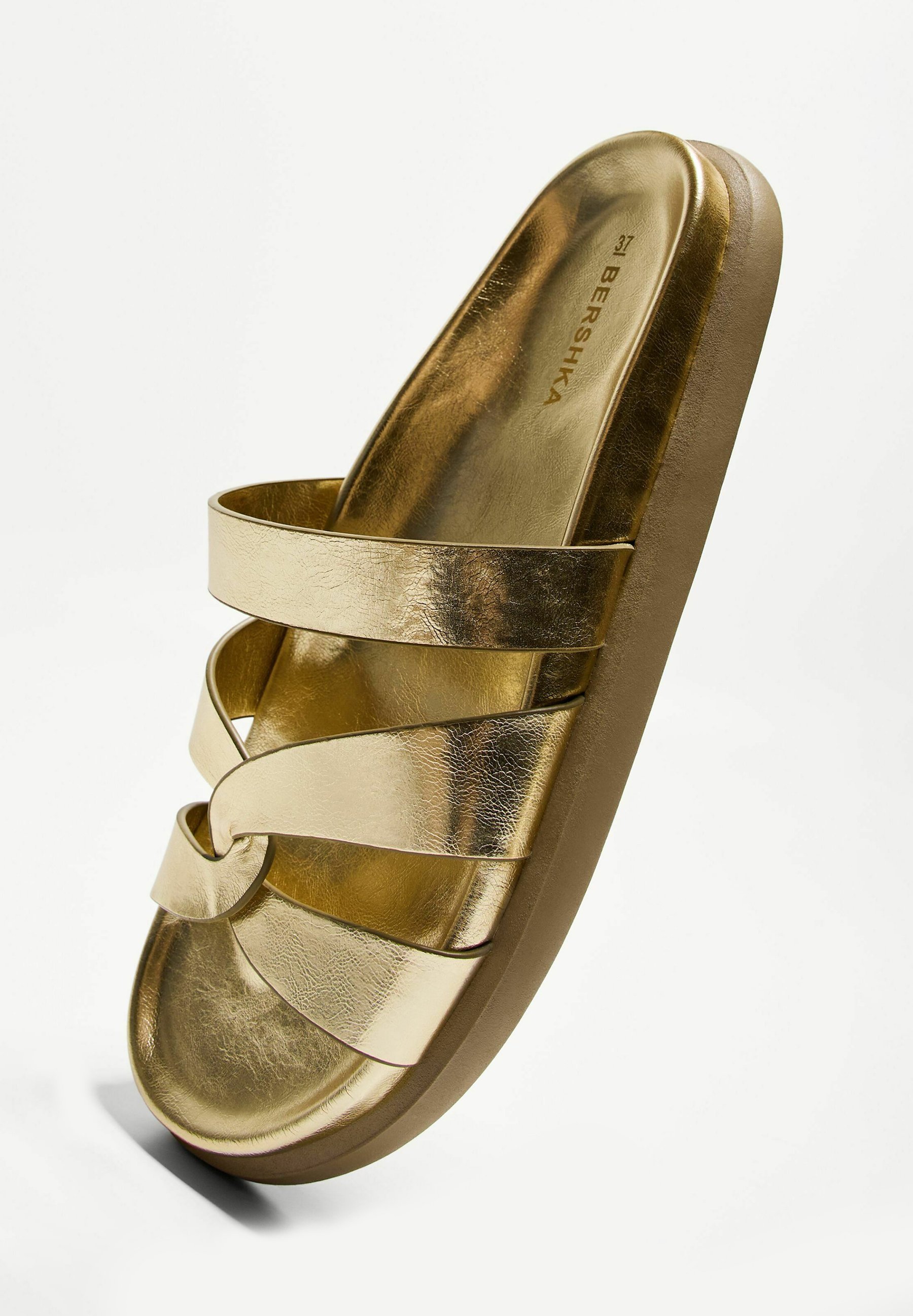 Mules Bershka - couleur or