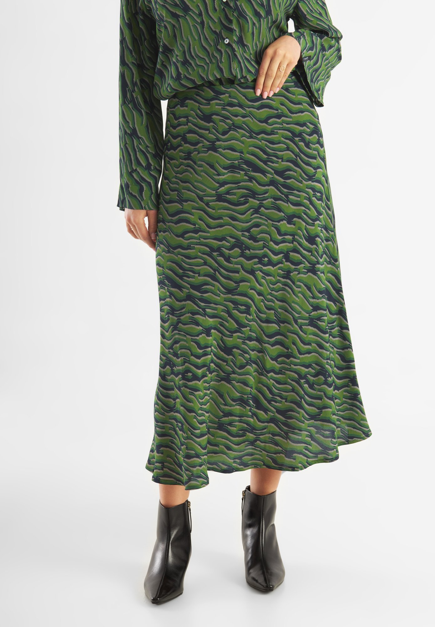 Jascha Stockholm PRINTED FANCY - Gonna a trapezio - verde