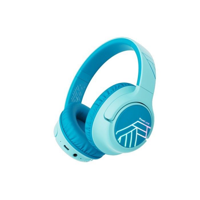 Kids Headphones - PowerLocus - Bluetooth - Volume Limiter 74-85-94dB - 45 Hours - Colorful LED Lights
