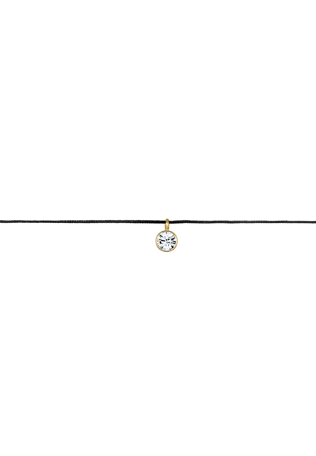 Elli Femmes choker en nylon avec cristal en argent sterling 925
