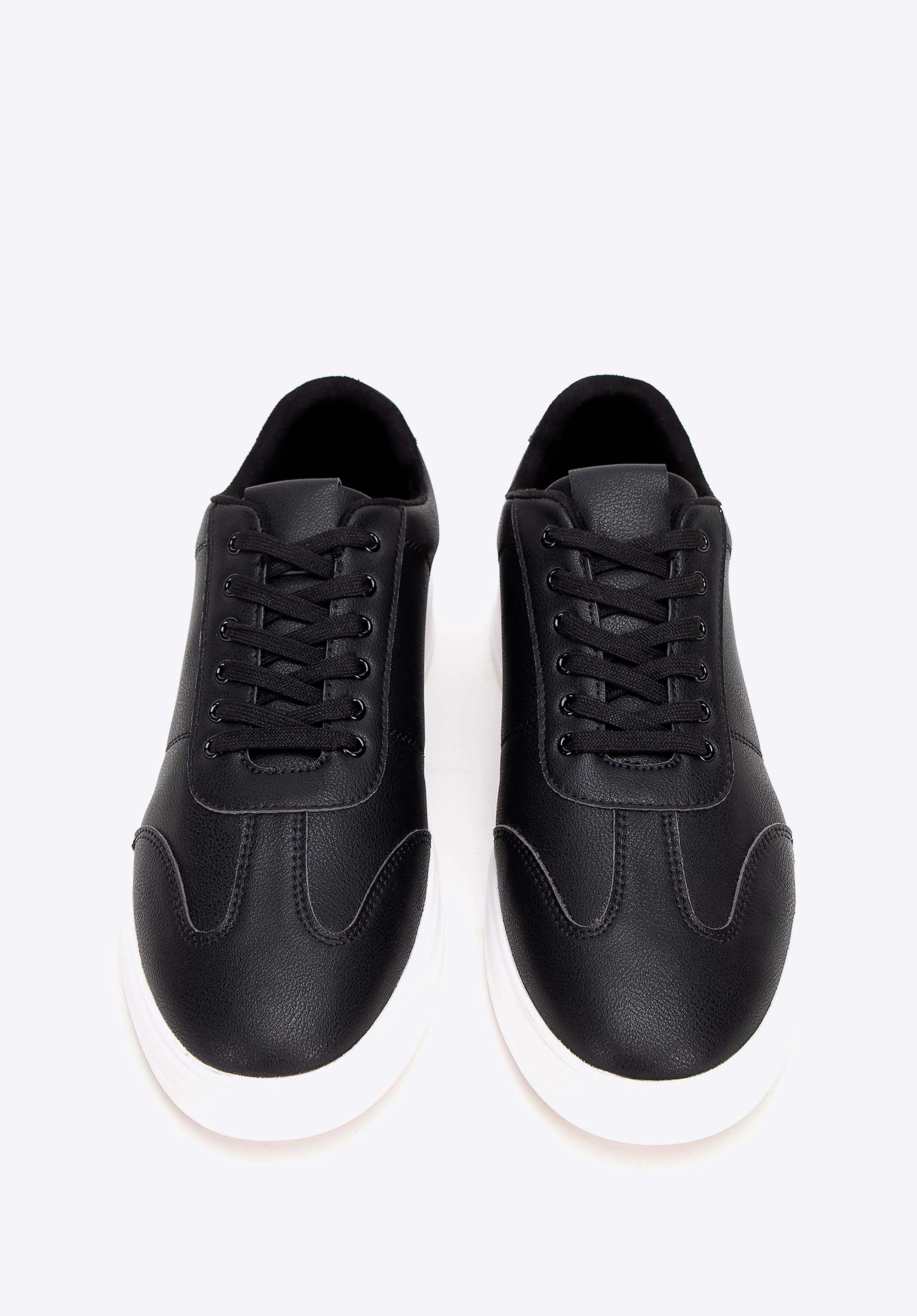 Męskie sneakersy z ekoskóry klasyczne czarne