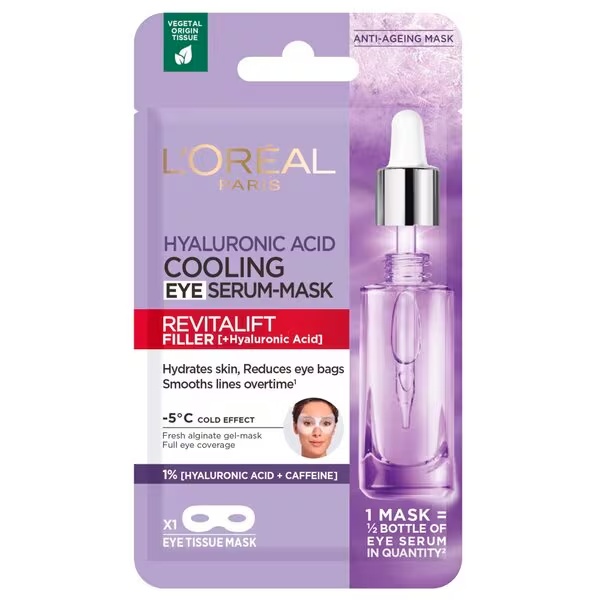 „L'Oréal Paris Revitalift Filler“ vėsinamasis paakių serumo kaukė, 11 g.