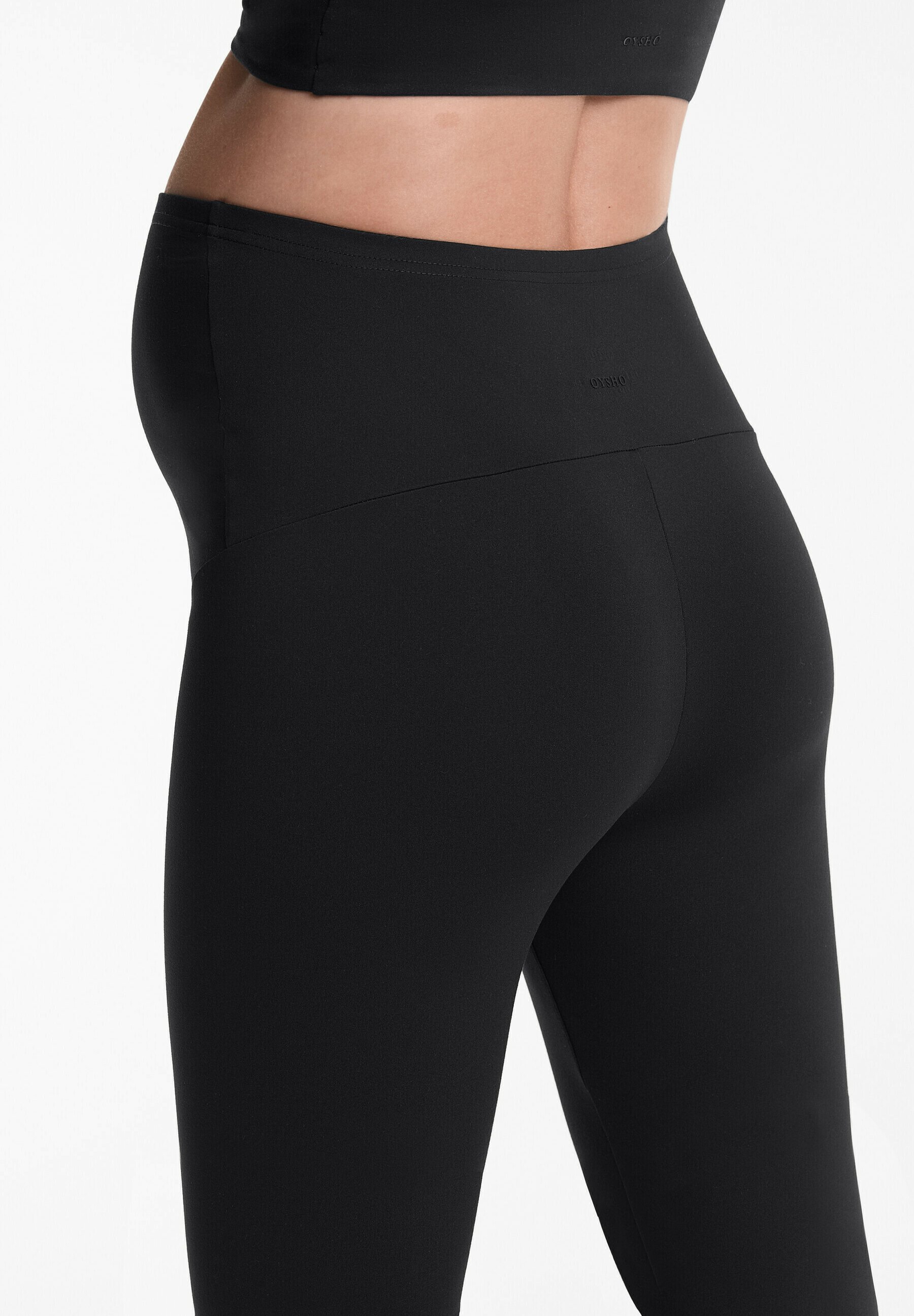 OYSHO COMFORTLUX 40cm Zwangerschapscapri - 3/4 sportbroek - zwart