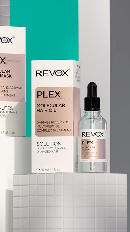 „Revox B77 PLEX“ molekulinis plaukų aliejus pažeistiems plaukams stiprinti